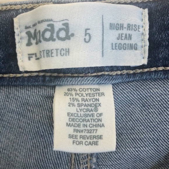 Mudd High Rise Frayed Hem Jean Legging Sz 5 - Picture 4 of 8